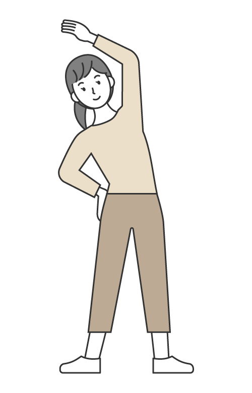 体操や軽い運動を行っている女性のイラスト