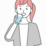 水を飲む女性のイラスト