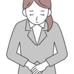 お詫びや謝罪をする女性会社員のイラスト
