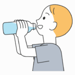 水やスポーツドリンクを飲む男の子のイラスト