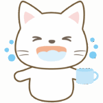うがいをしている白猫のイラスト