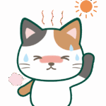 熱中症の三毛猫のイラスト