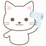 検温をしている白猫のイラスト