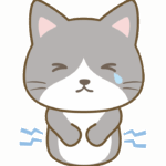 腹痛の猫のイラスト