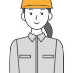 工事現場の作業員（女性）のイラスト