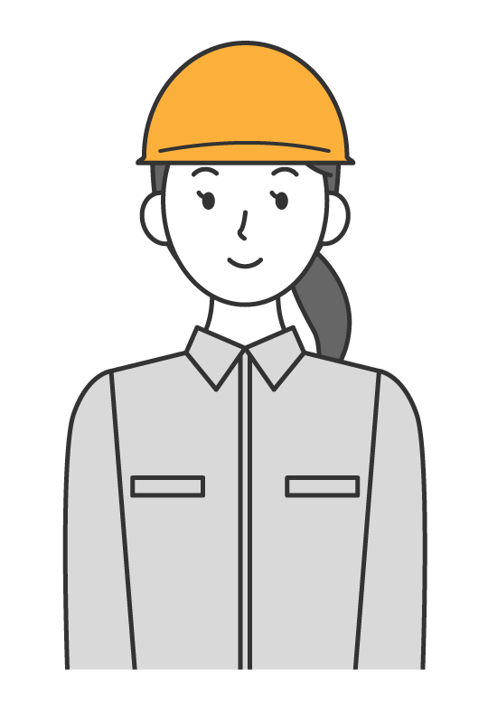 工事現場の作業員（女性）のイラスト