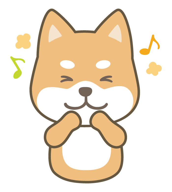ハッピーな柴犬のイラスト
