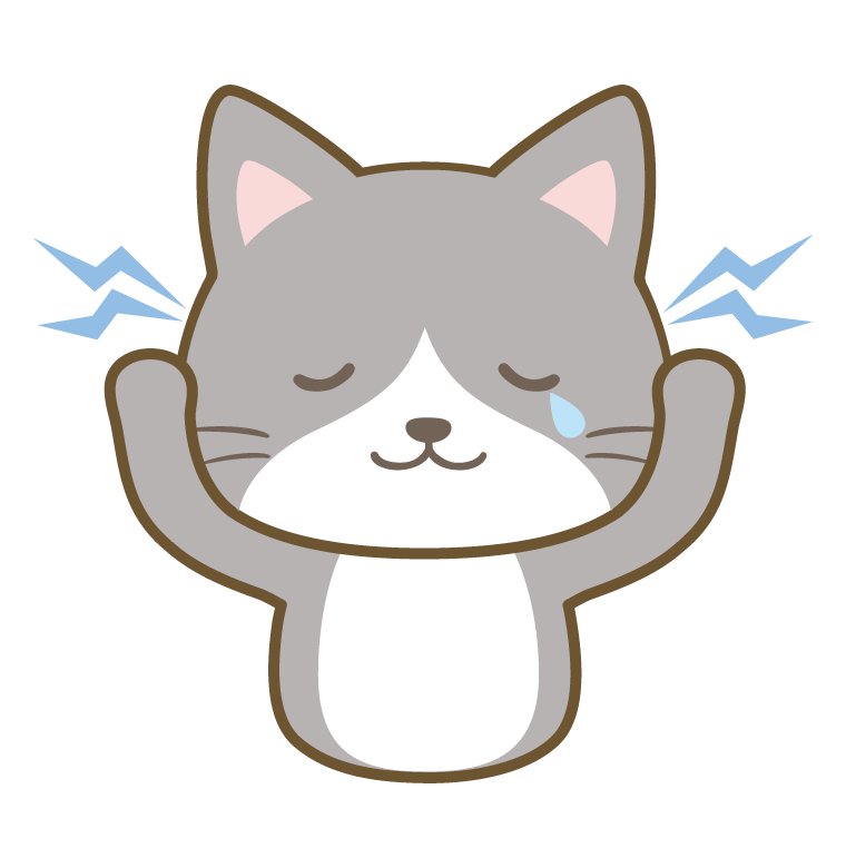 頭痛のかわいい猫のイラスト