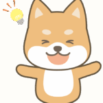 閃いて嬉しそうな柴犬のイラスト