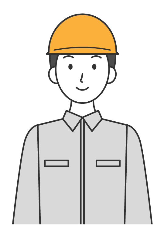 工事現場の作業員（男性）のイラスト