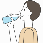 水やスポーツドリンクを飲む男性のイラスト