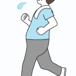 ダイエットで走っている男性のイラスト