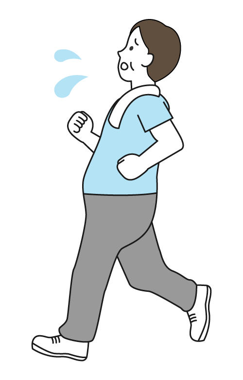 ダイエットで走っている男性のイラスト