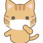 風邪や花粉症でマスクをしている猫のイラスト