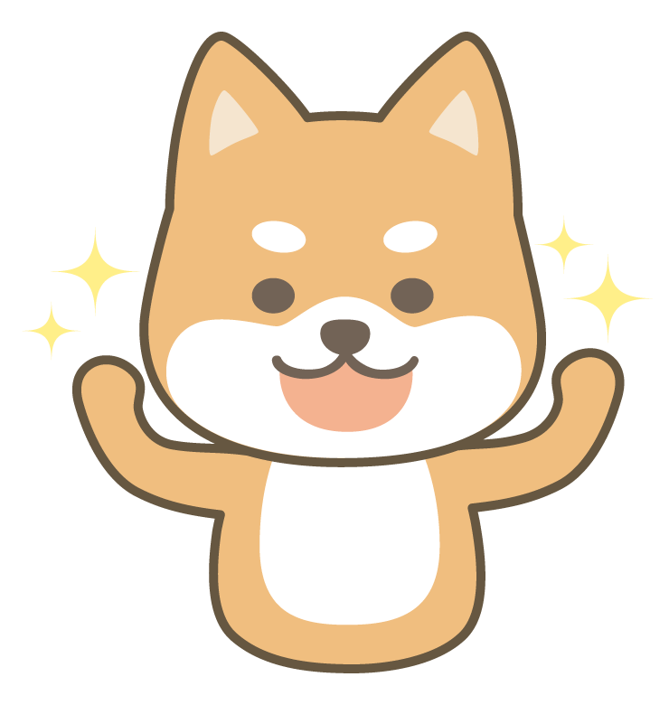 やる気のある柴犬のイラスト