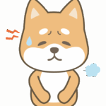 ため息をつく柴犬のイラスト