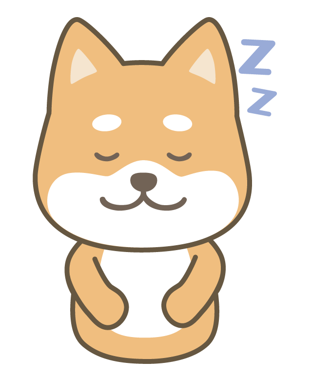 寝ている柴犬のイラスト
