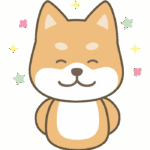 ニコニコ笑顔の柴犬のイラスト