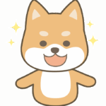 嬉しいことがあって笑顔の柴犬のイラスト