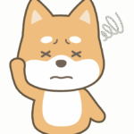 疲労困憊の柴犬のイラスト