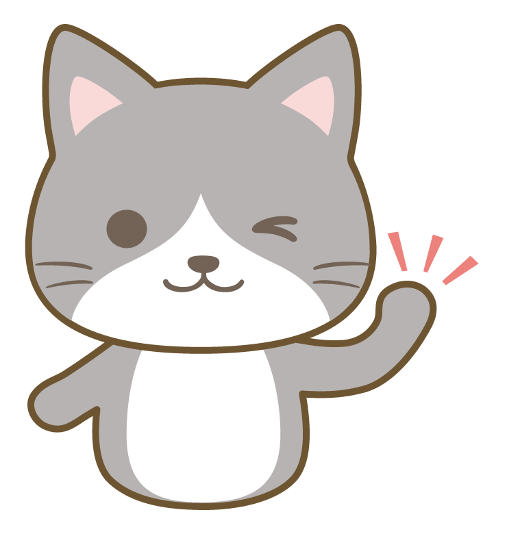 ウインクをしている猫のイラスト