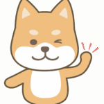 ウインクとガッツポーズをしている柴犬のイラスト