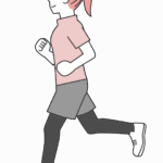 ランニングをする若い女性のイラスト