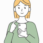スマホでチェックなどをする女性のイラスト