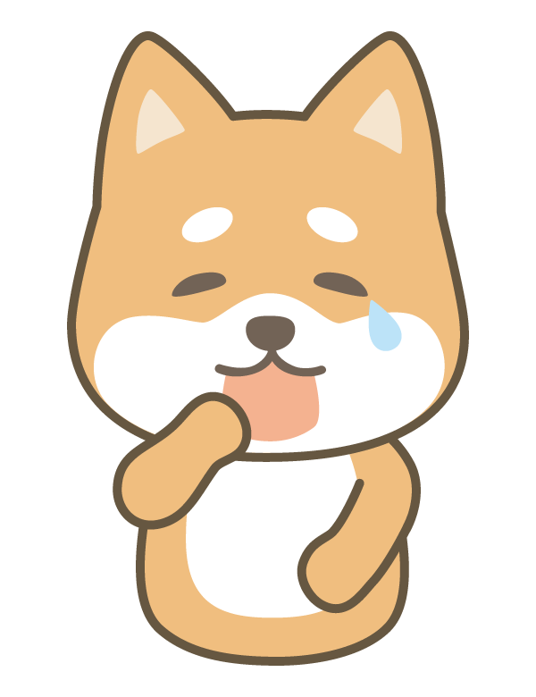 あくびをしている柴犬のイラスト