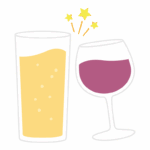 お酒やジュースで乾杯のイラスト