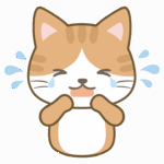 大泣きしている猫のイラスト