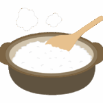 土鍋炊きのご飯のイラスト