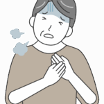 動悸の年配男性のイラスト