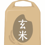 玄米の米袋のイラスト