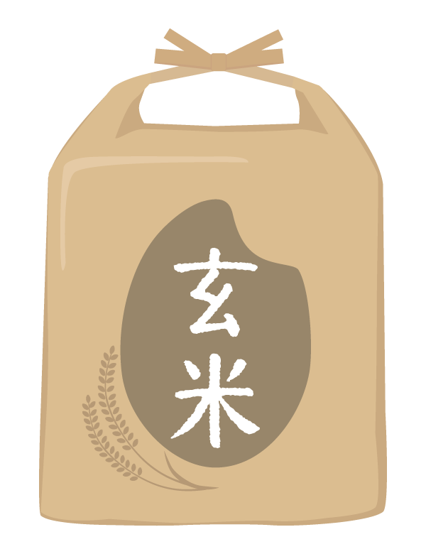 玄米の米袋のイラスト
