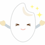 喜んでいるお米のキャラクターのイラスト