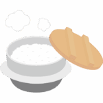 羽釜で炊いたご飯のイラスト