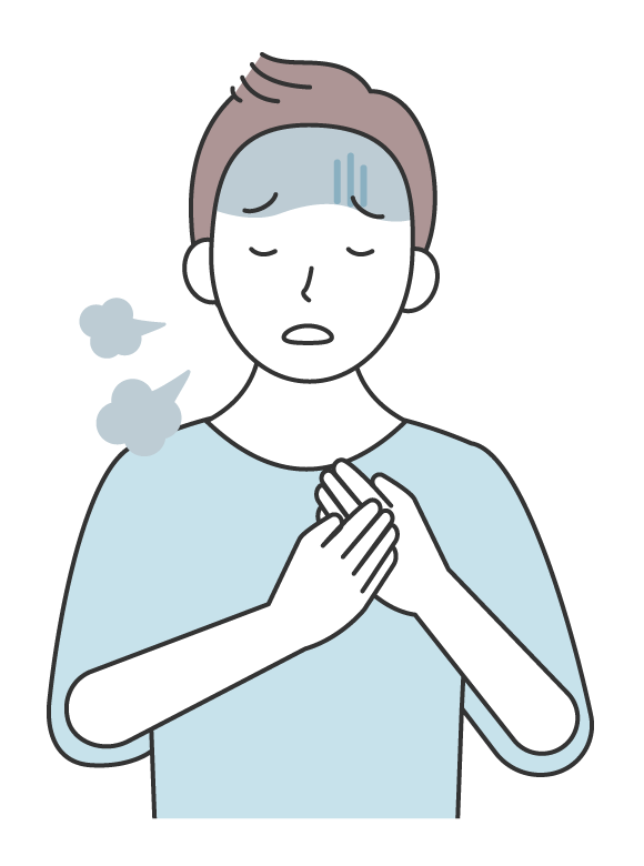 動悸の男性のイラスト
