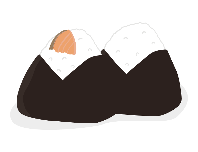 鮭のおにぎりのイラスト
