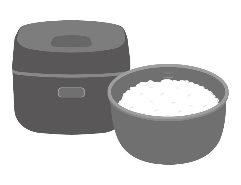 炊飯器とご飯のイラスト