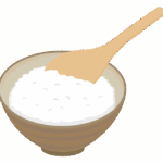 ご飯としゃもじのイラスト