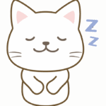 寝ている白猫のイラスト
