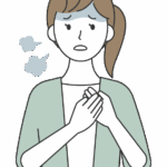 動悸の女性のイラスト