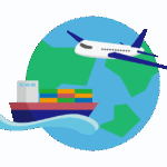 空輸と海運のイラスト