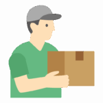 荷物を届ける宅配業者さんのイラスト