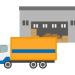 倉庫とトラックのイラスト
