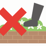 「花壇に入らないでください」のイラスト