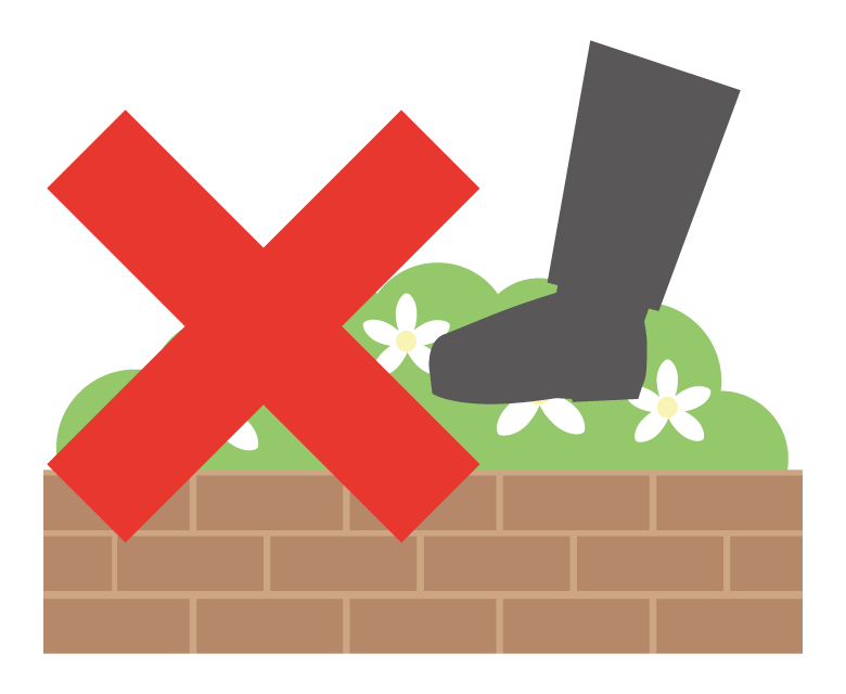 「花壇に入らないでください」のイラスト