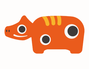 赤べこ／張り子のイラスト