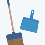 ほうきとチリトリのイラスト